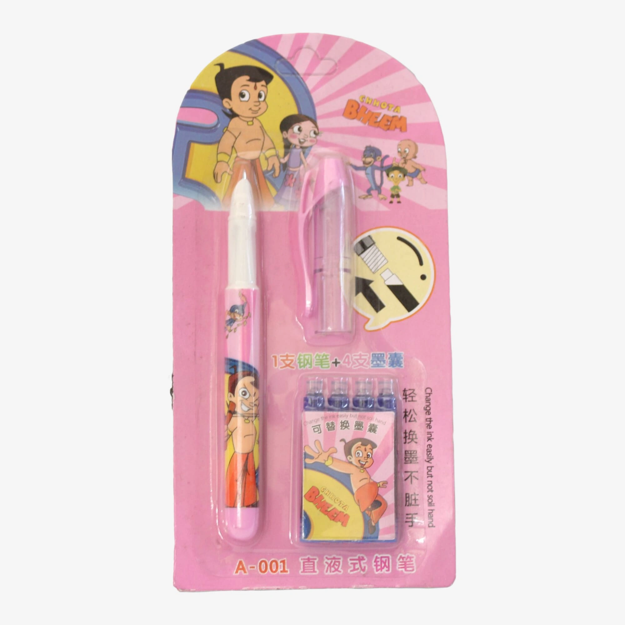 Pink Chota Bheem Gink Pen With Bullet Refil A-001