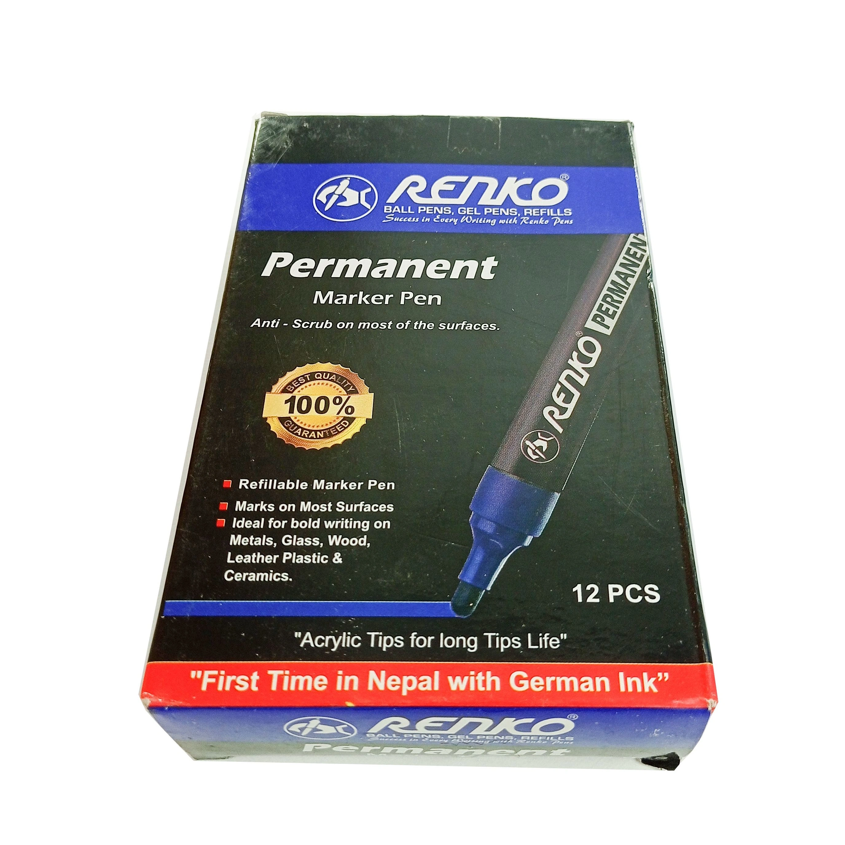 Renko Permanent marker (Pack Of 12 Pcs)