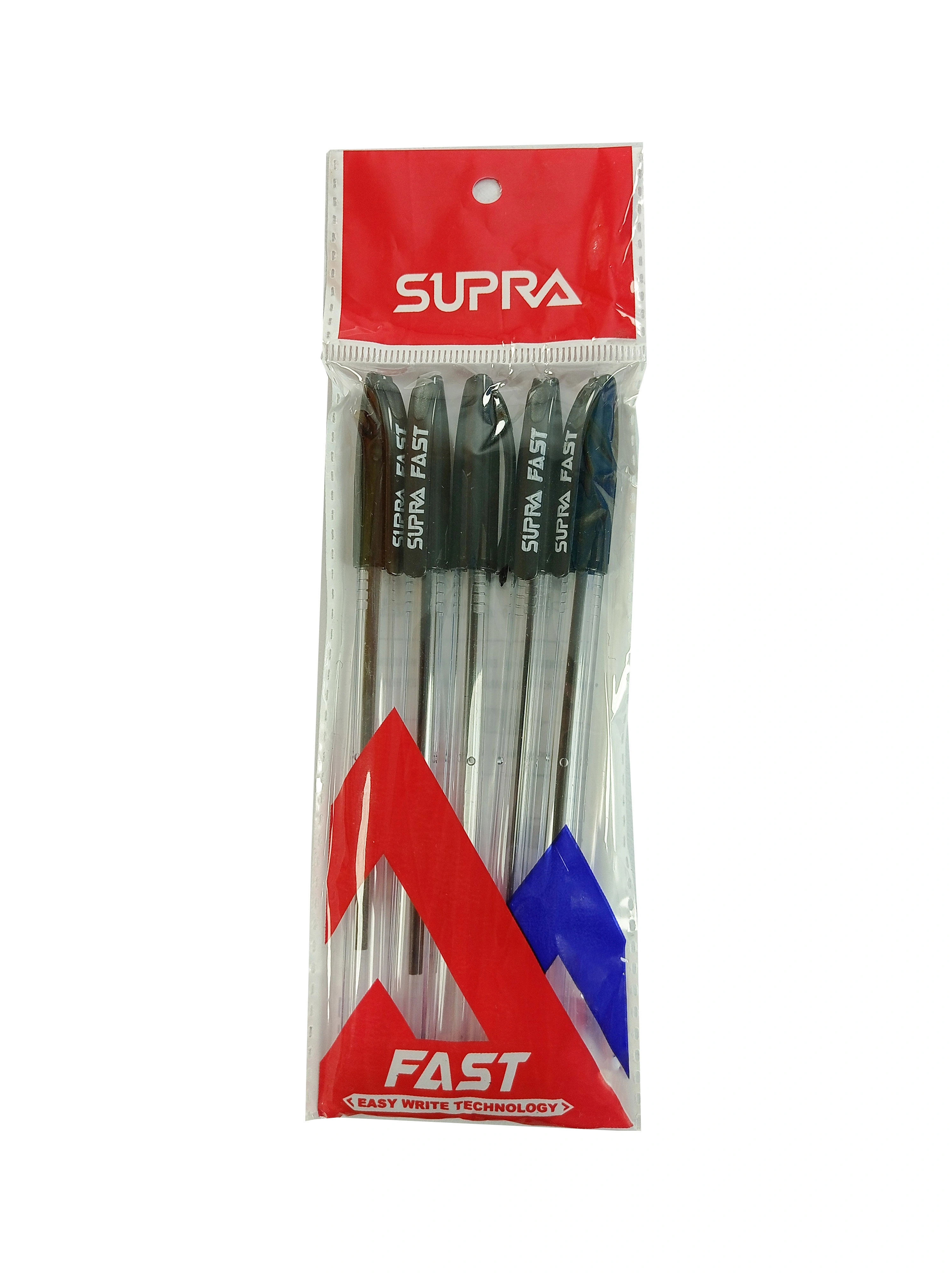 Supra Fast Black Ball Pen (Pack Of 5pcs)