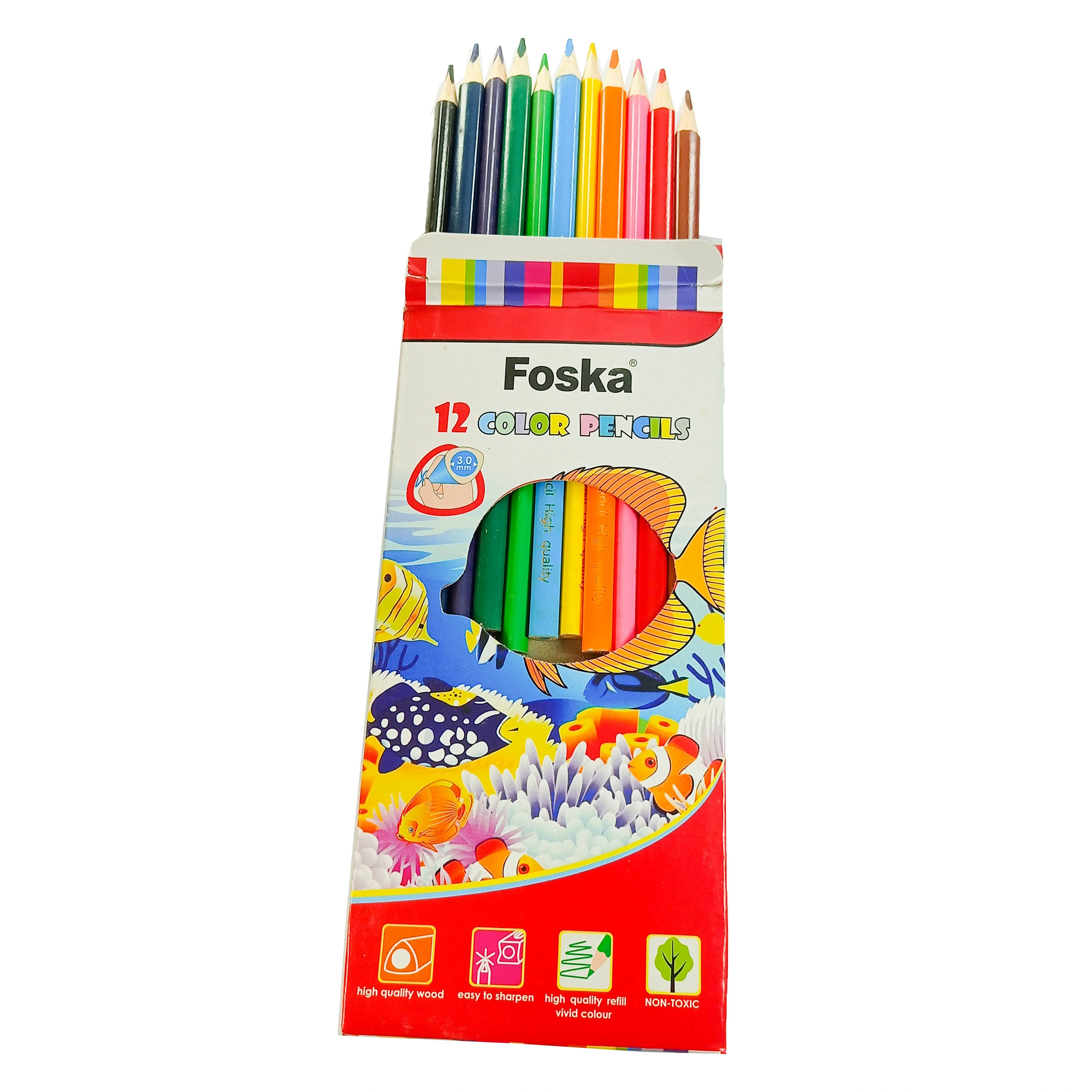 Foska 12 Colour Pencil (Pack Of 12 Pcs)